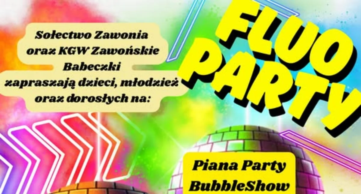 Fluo Party na placu pod sceną w Zawoni