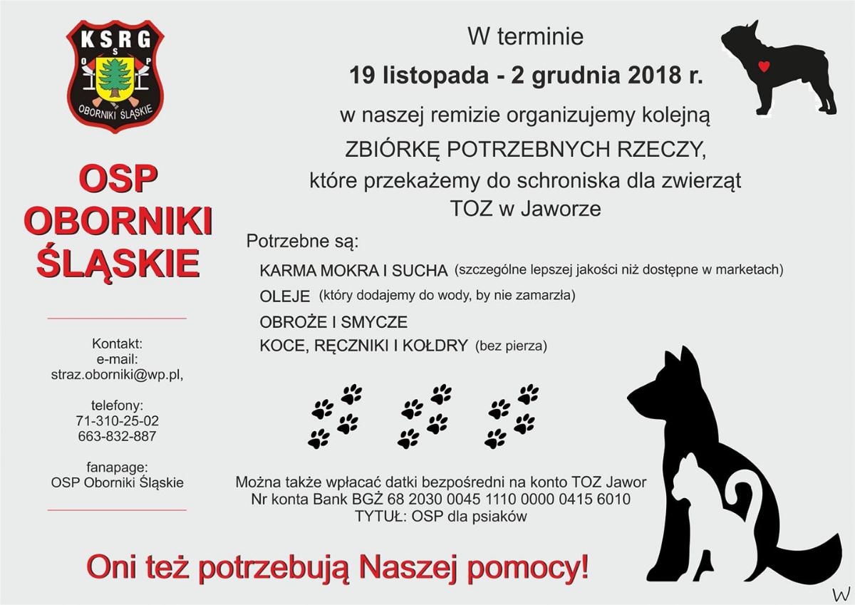 Oni też potrzebują naszej pomocy | Wielka akcja OSP Obornik Śl.