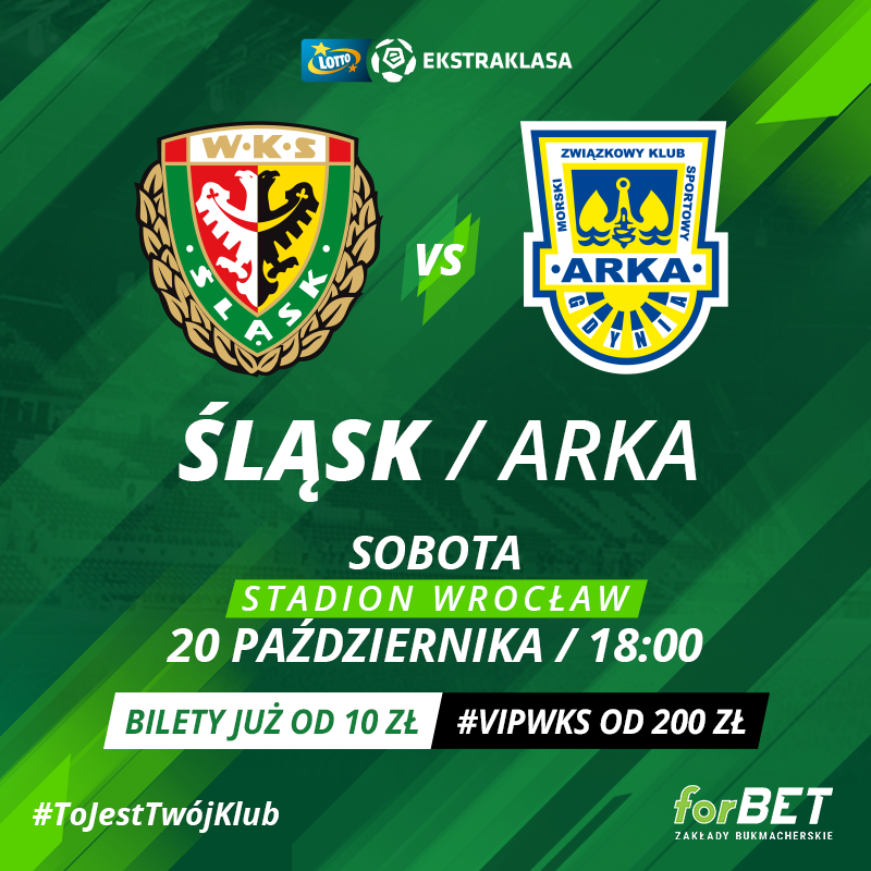 AKTUALIZACJA/ Zostało 5 biletów na mecz!/ Rozdajemy darmowe bilety na Śląsk Wrocław - Arka Gdynia