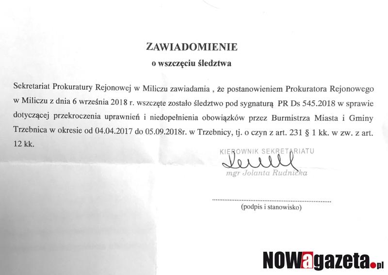 Prokuratura wszczęła śledztwo. Czy burmistrz przekroczył uprawnienia?