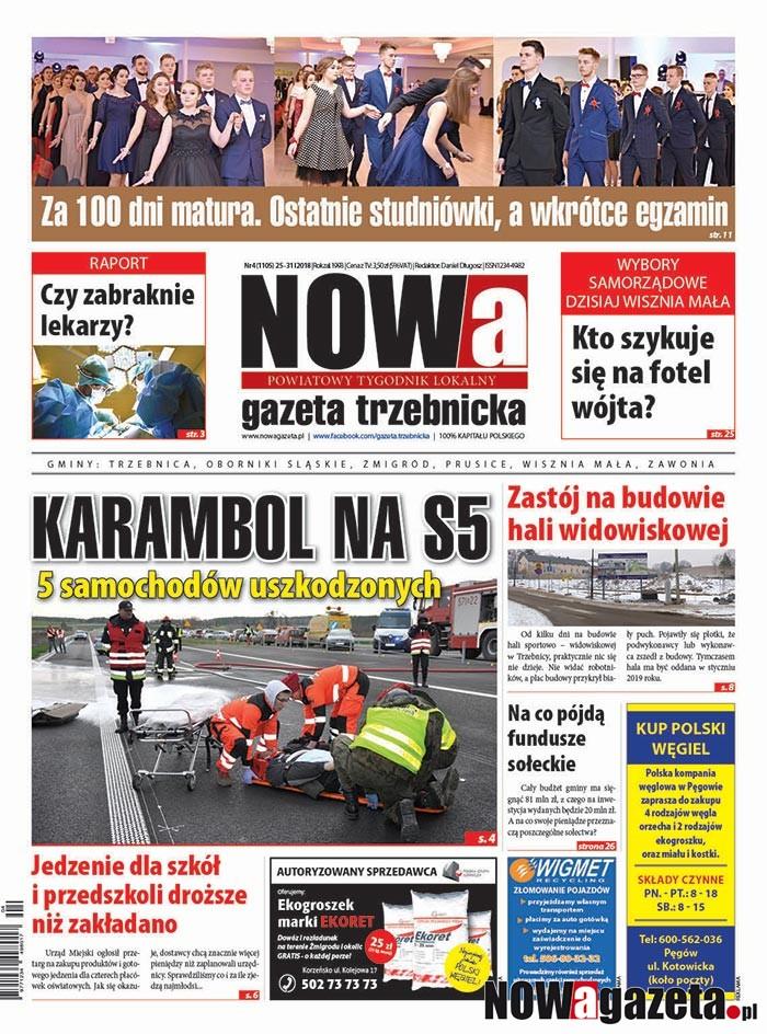 Już jutro ukaże się 4/2018 numer NOWej gazety trzebnickiej.