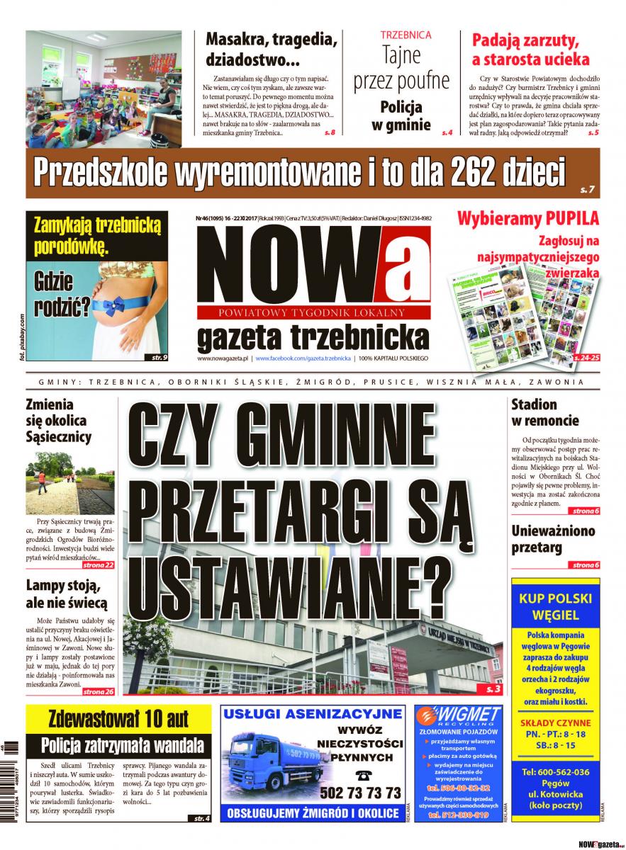 Już w czwartek ukaże się 46/2017 numer NOWej gazety trzebnickiej