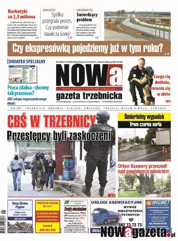 Już jutro ukaże się 41/2017 numer NOWej gazety trzebnickiej