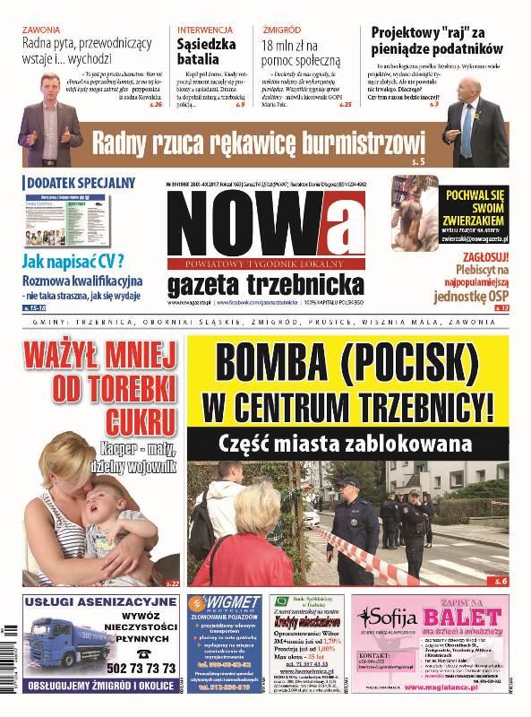 Już jutro ukaże się 39/2017 numer NOWej gazety trzebnickiej