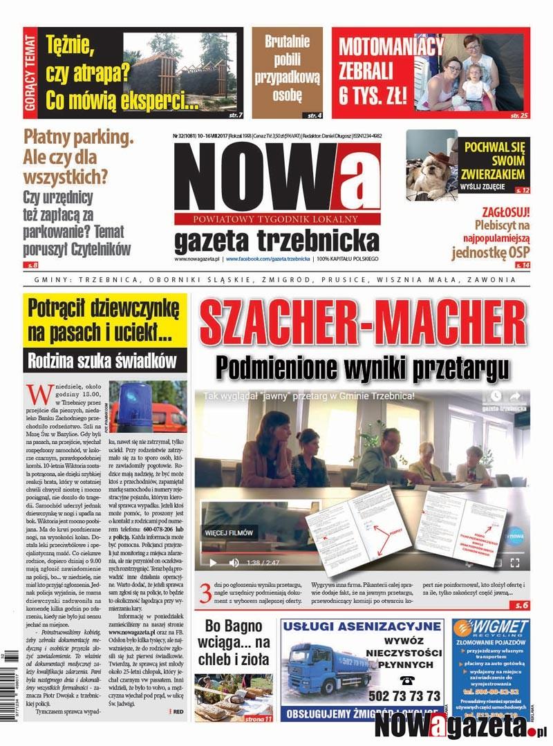 Już jutro ukaże się 32/2017 numer NOWej gazety trzebnickiej