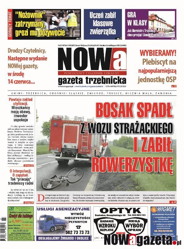 Już od czwartku najnowszy 23/2017 numer NOWej gazety trzebnickiej
