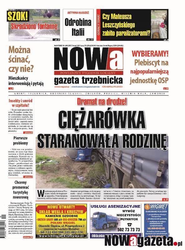 Od czwartku w sprzedaży 20/2017 numer NOWej gazety trzebnickiej