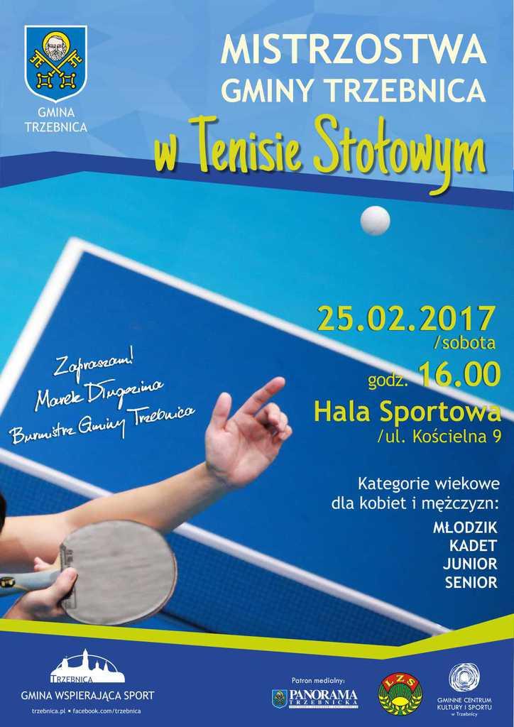 Mistrzostwa Gminy Trzebnica w Tenisie Stołowym już dzisiaj