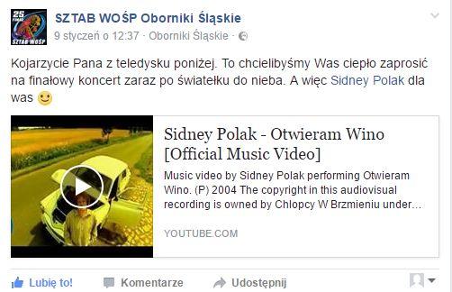 Sidney Polak zaśpiewa na obornickim WOŚP-ie!