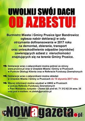 Ruszył projekt usuwania azbestu z posesji w Prusicach
