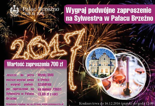 Wygraj zaproszenie na BAL SYLWESTROWY W PAŁACU BRZEŹNO