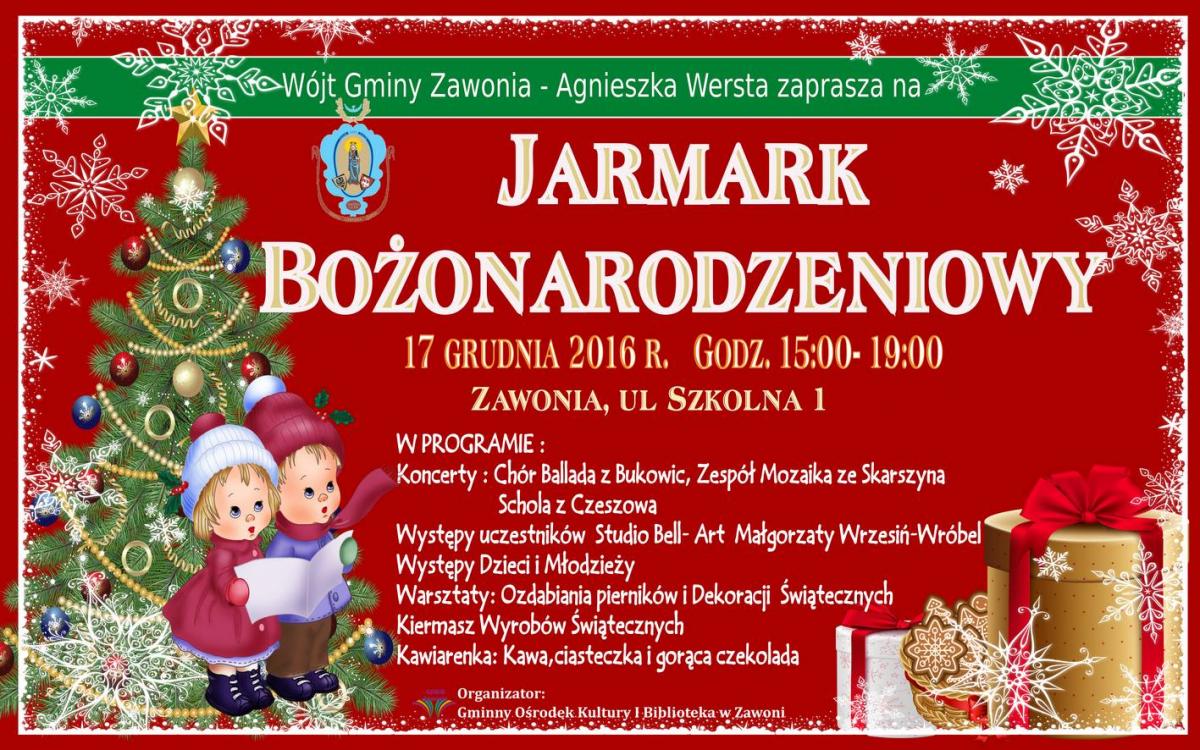 Już 17 grudnia świąteczny jarmark w Zawoni