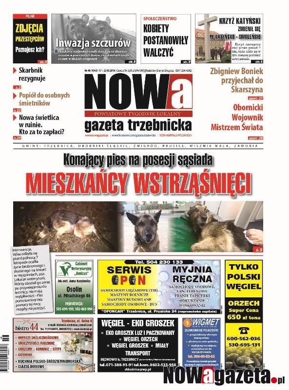 Już jutro ukaże się 46/2016 numer NOWej gazety trzebnickiej