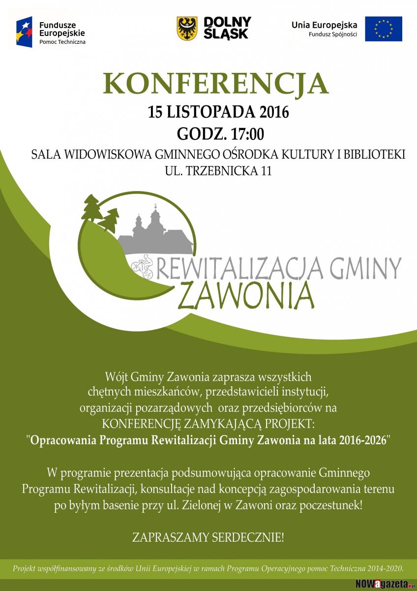 Rewitalizacja Gminy Zawonia - konferencja zamykająca