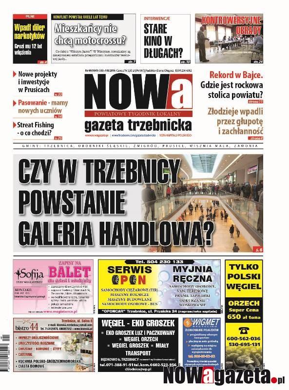 Już jutro ukaże się 44/2016 numer NOWej gazety trzebnickiej