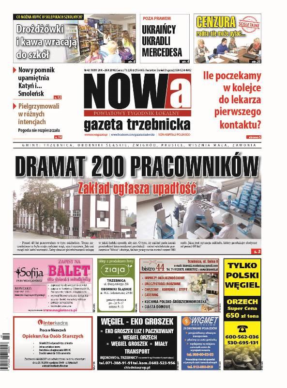 Już jutro ukaże się 42/2016 numer NOWej gazety trzebnickiej