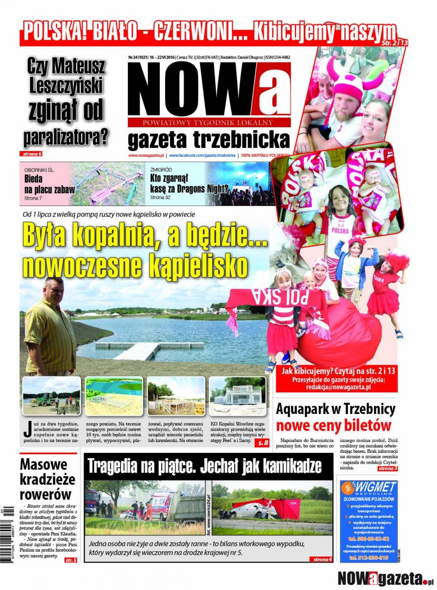 Już jutro ukaże się kolejny 24/2016 numer NOWej gazety trzebnickiej