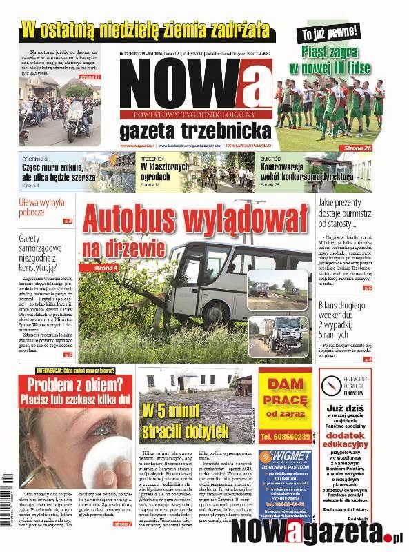 Już jutro ukaże się 22/2016 numer NOWej gazety trzebnickiej z BEZPŁATNYM DODATKIEM