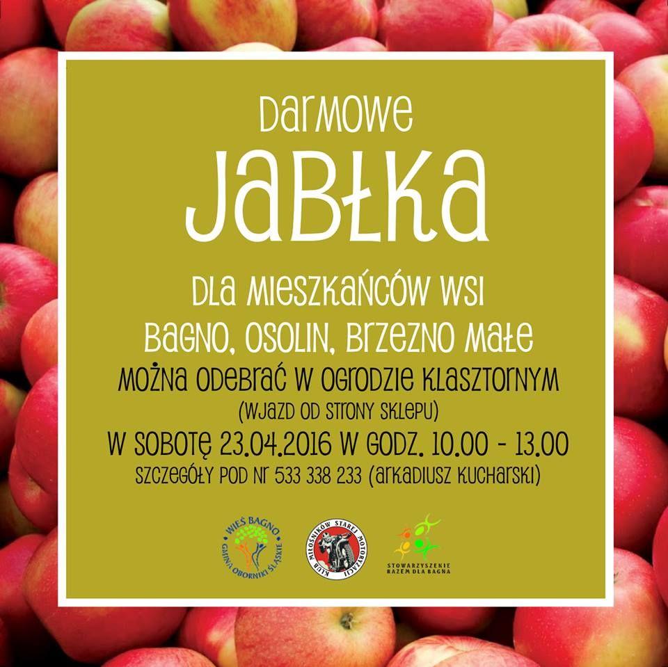 W Bagnie będą rozdawane jabłka