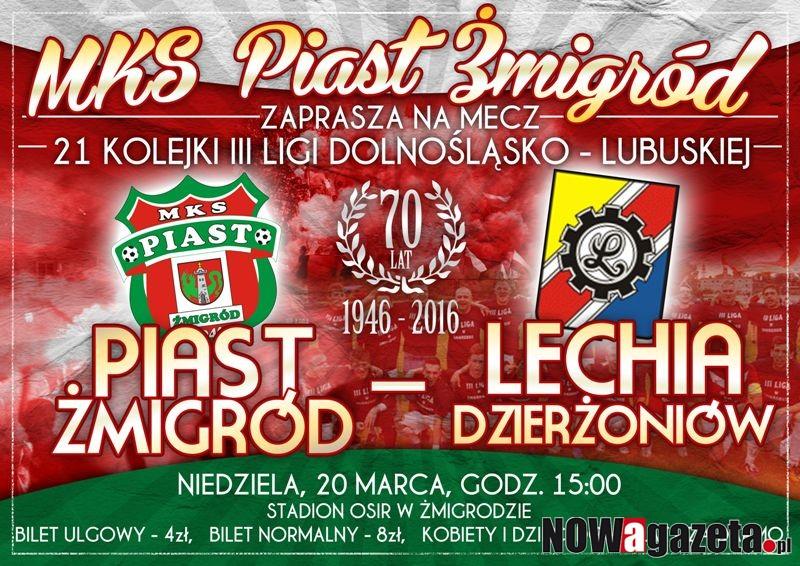 Piast zagra w niedzielę