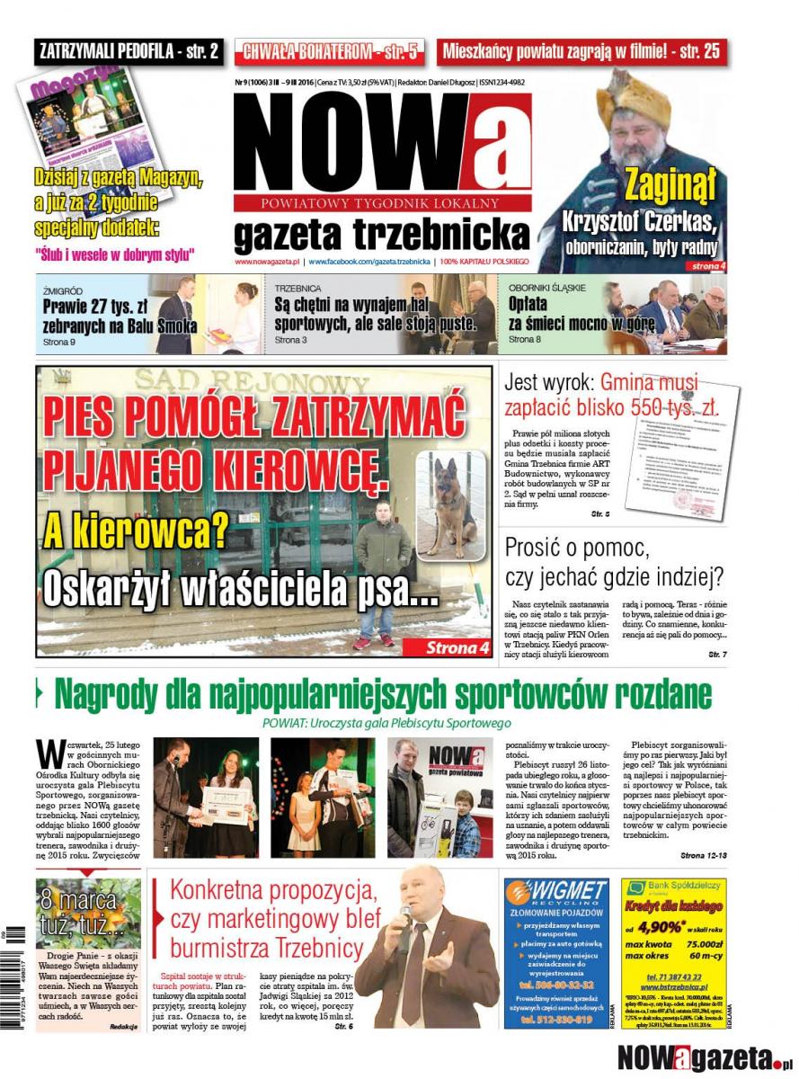 Już jutro ukaże się 9/2016 numer NOWej gazety trzebnickiej