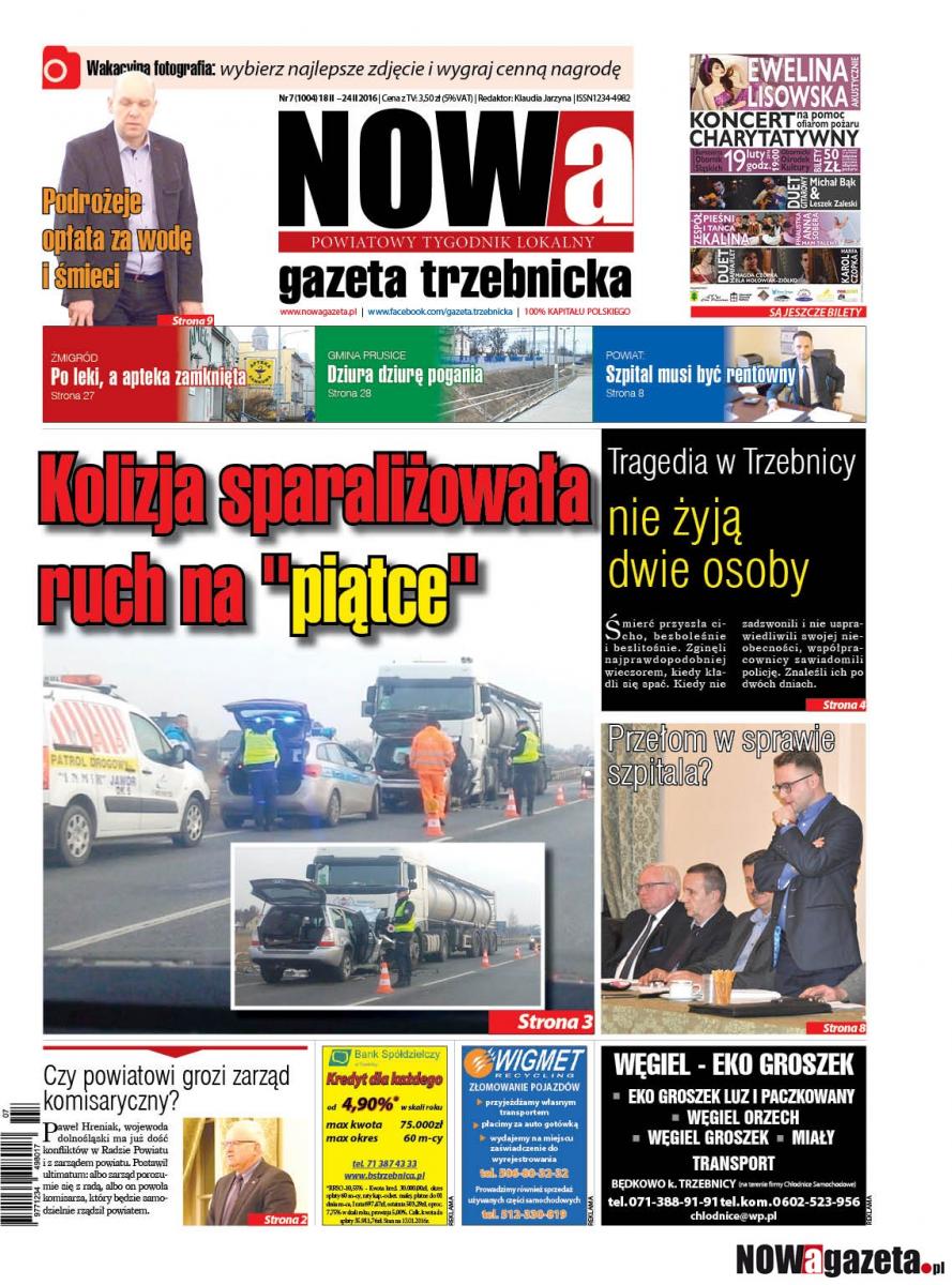 W najnowszym 7/2016 numerze NOWej gazety trzebnickiej
