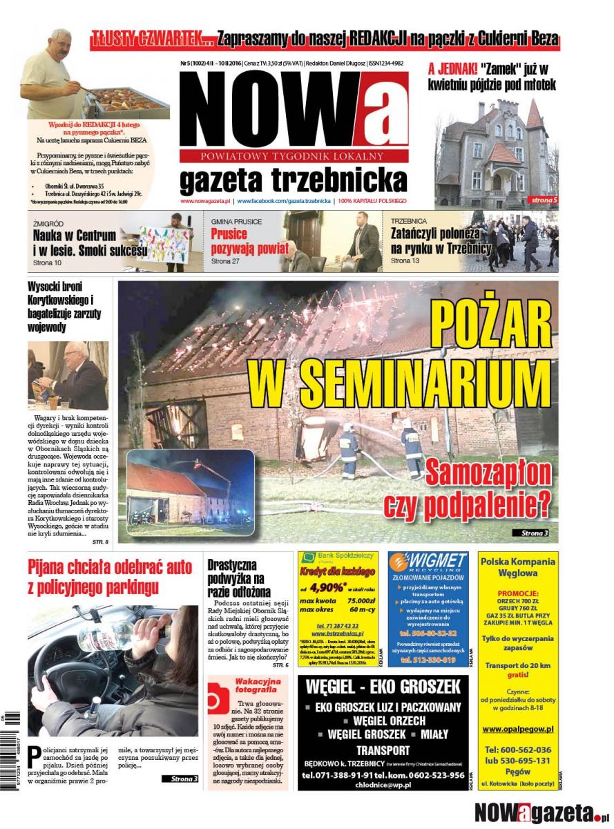 Już jutro ukaże się najnowszy 5/2016 numer NOWej gazety trzebnickiej