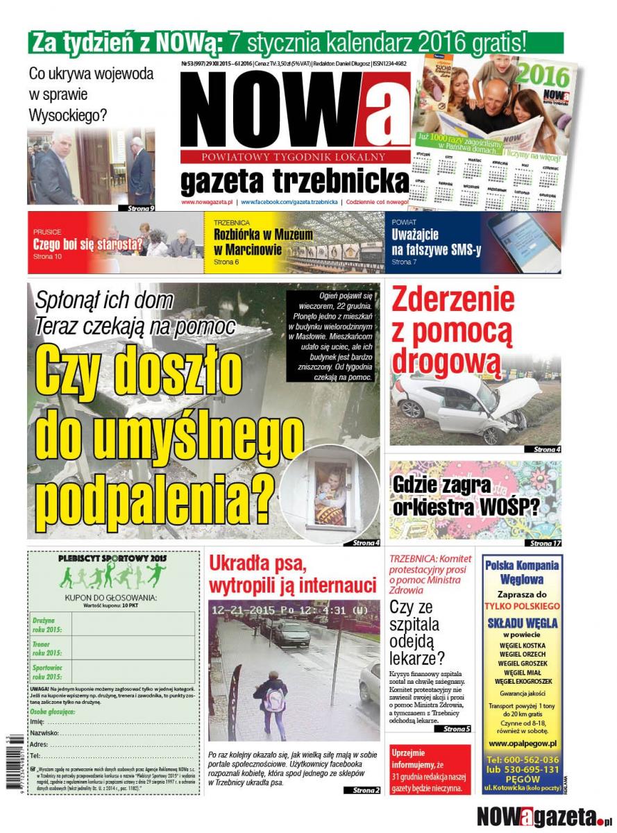 Już jutro ukaże się najnowszy 53/2015 numer NOWej gazety trzebnickiej