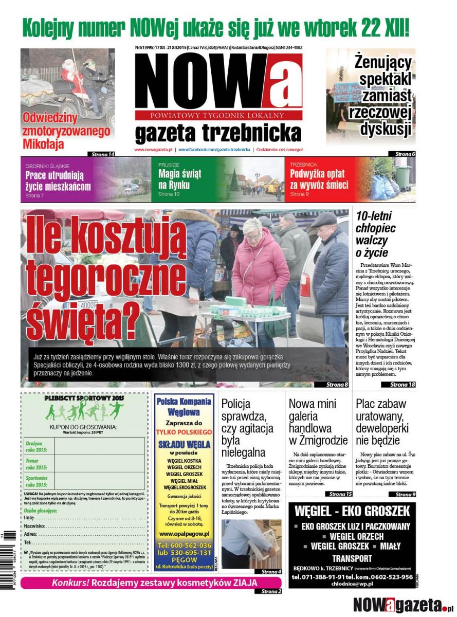 W czwartek ukaże się 51/2015 numer NOWej gazety trzebnickiej