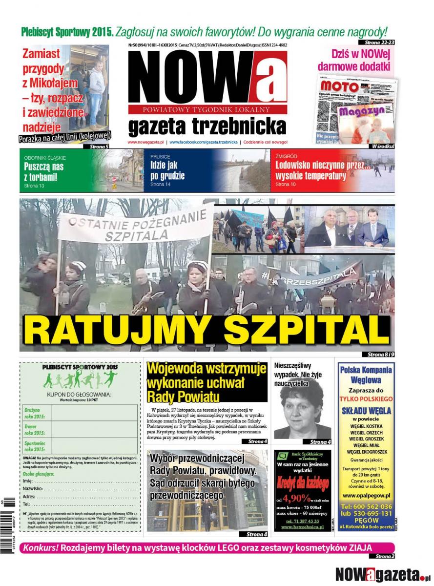 W czwartek ukaże się 50/2015 numer NOWej gazety trzebnickiej
