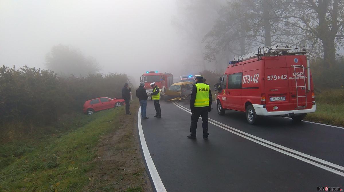Wypadek na drodze Oborniki Śl. - Trzebnica. Są utrudnienia.