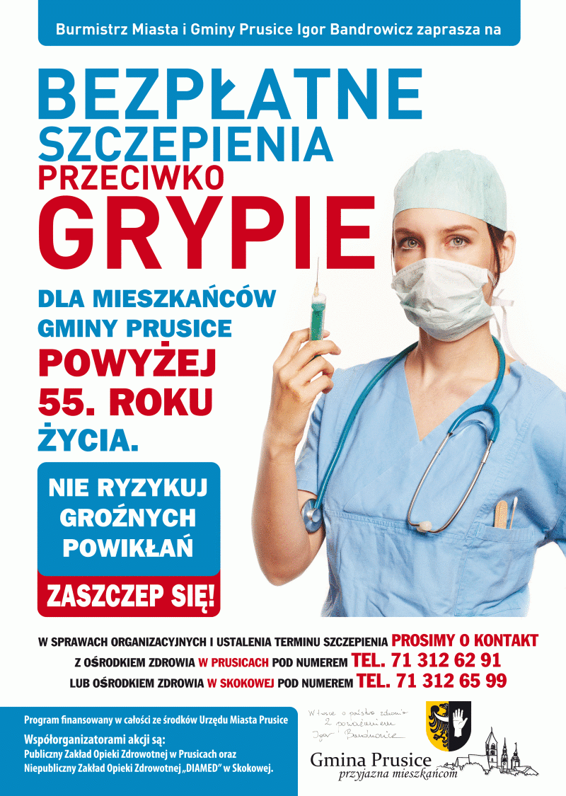 Bezpłatne szczepienia przeciw grypie w Prusicach