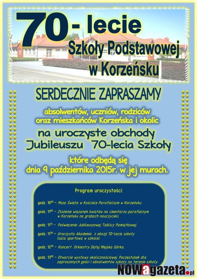 Za tydzień 70-lecie Szkoły Podstawowej w Korzeńsku