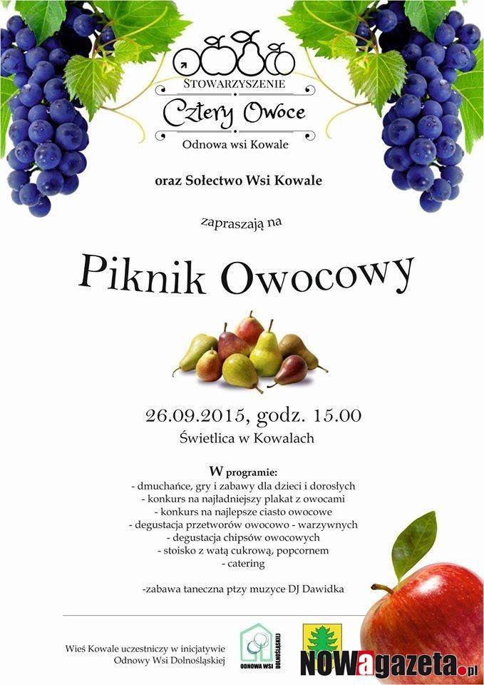 W Kowalach będzie Piknik Owocowy