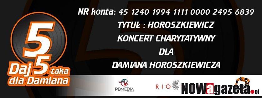 Przyjdź dziś na koncert - pomóż Damianowi