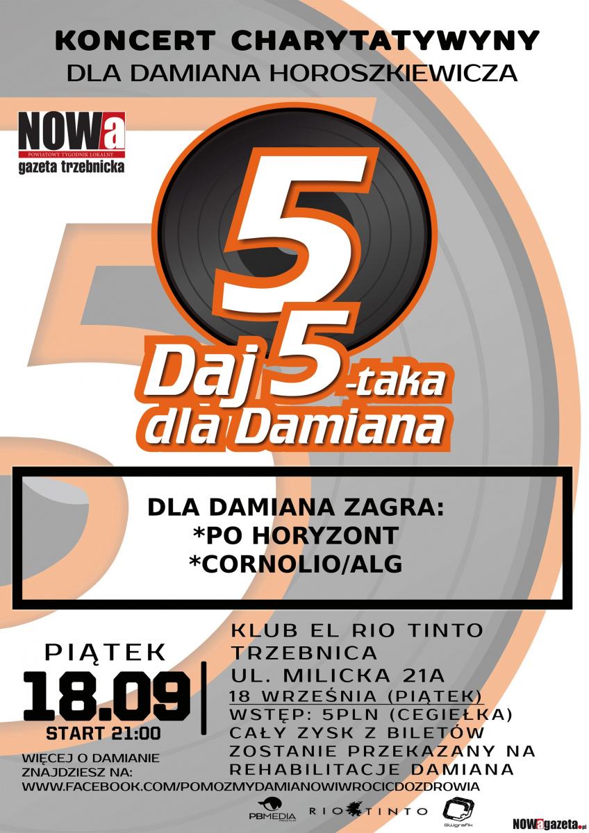 Koncert charytatywny dla Damiana w najbliższy piątek