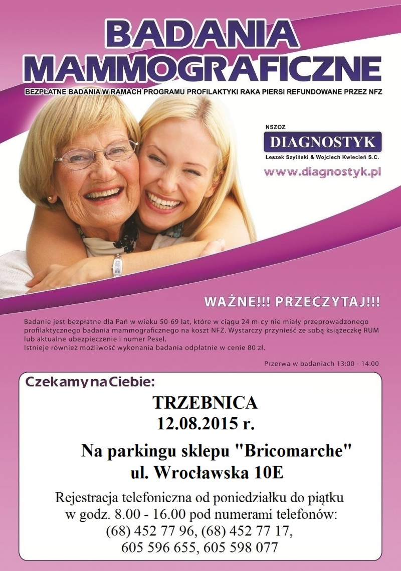 Bezpłatna mammografia w Trzebnicy