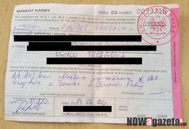 500 zł za siedzenie na oparciu ławki