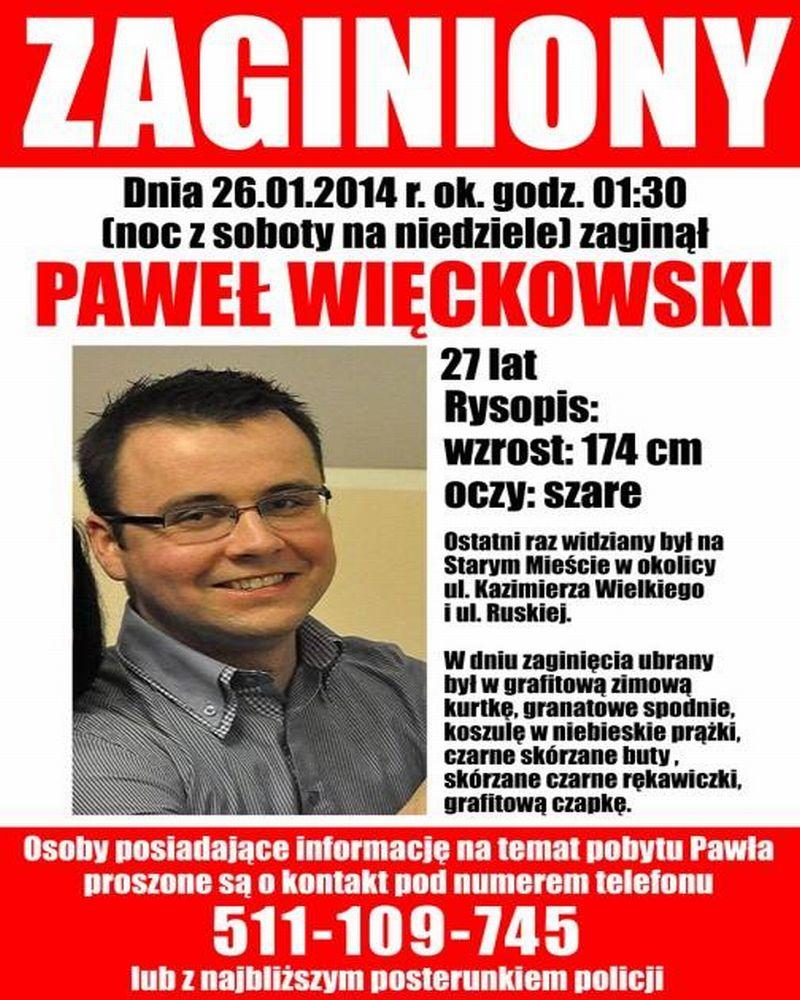 Zaginął Paweł Więckowski
