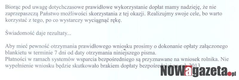 Oszustwo na dopłaty unijne!