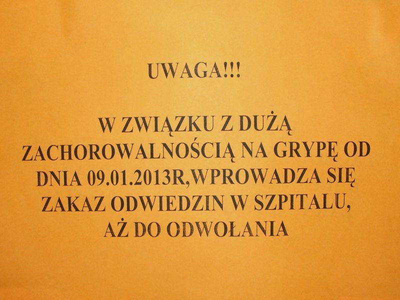 Zakaz odwiedzin w szpitalu