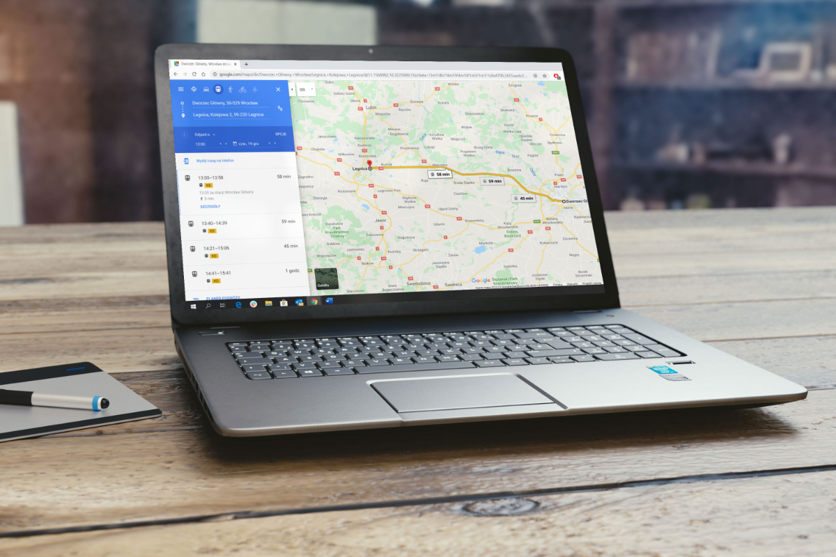 Pociągi Kolei Dolnośląskich w Google Transit