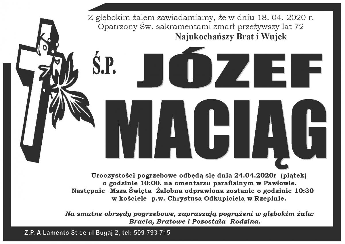 Ś.P. Józef Maciąg (nekrolog)