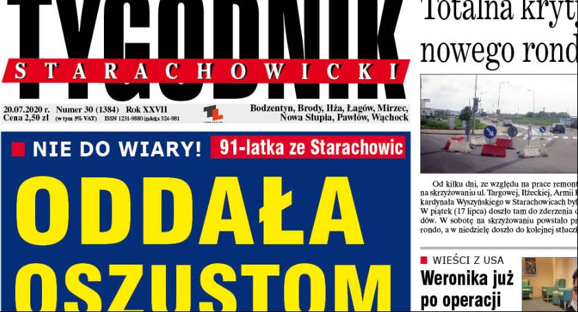 Poniedziałek! Dziś nowe wydanie TYGODNIKA STARACHOWICKIEGO. Warto kupić...