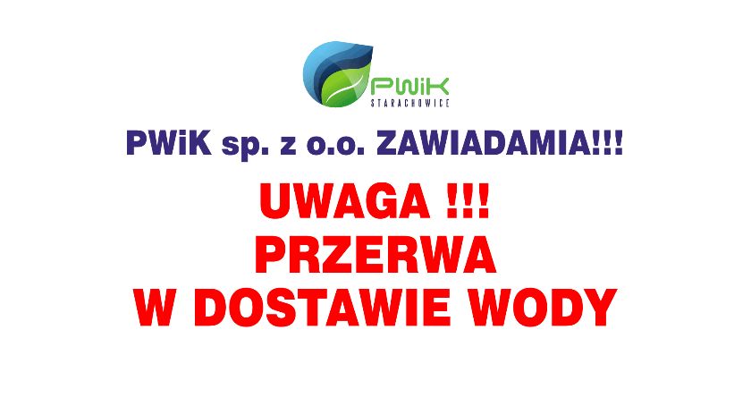 UWAGA !!! PRZERWA W DOSTAWIE WODY
