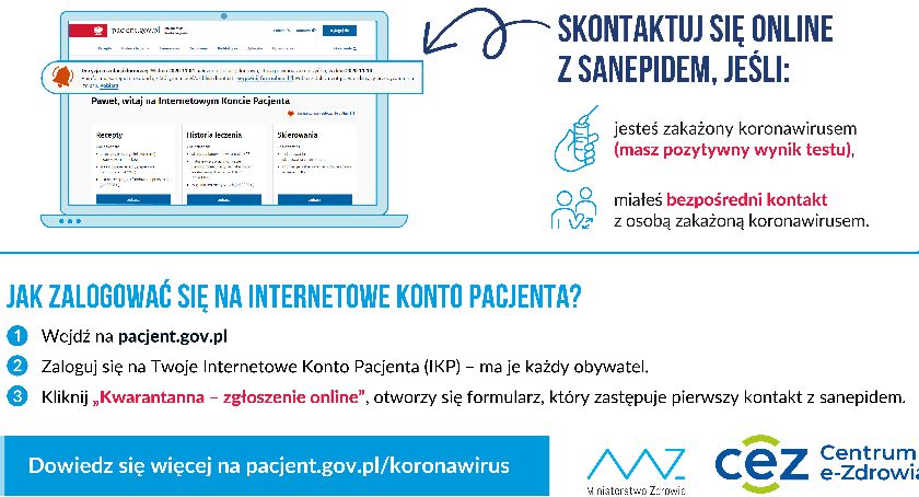Zamiast telefonicznie zgłoś kwarantannę online