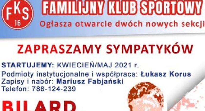 W FKS Łazy powstają dwie, nowe sekcje. Mile widziani sympatycy bilarda i tenisa stołowego