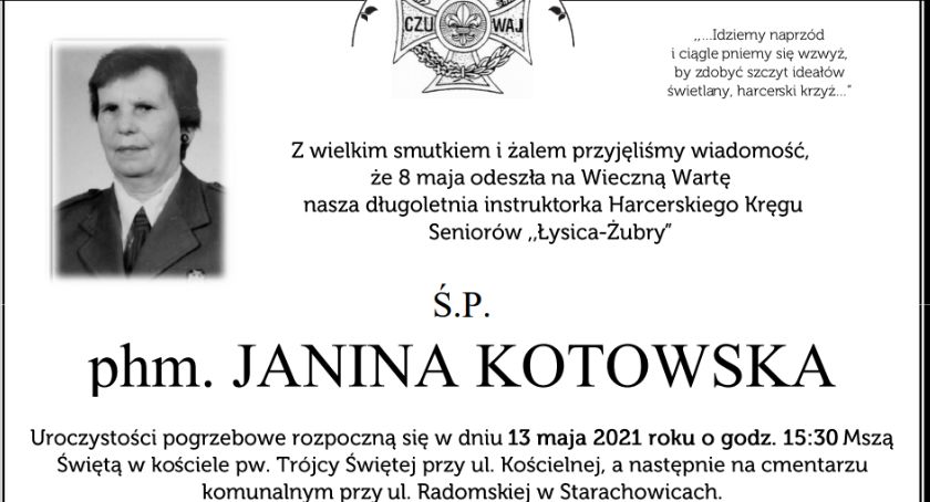 Starachowice. Dh Janeczka odeszła na wieczną wartę
