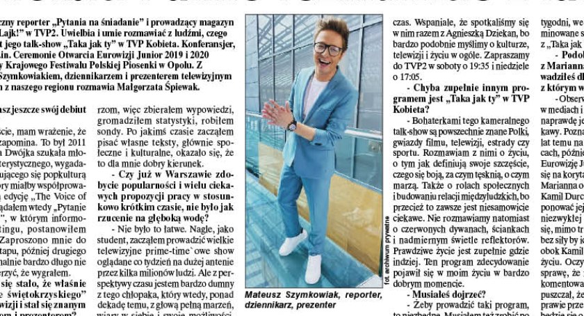 Mateusz Szymkowiak. Uwielbia i umie rozmawiać z ludźmi
