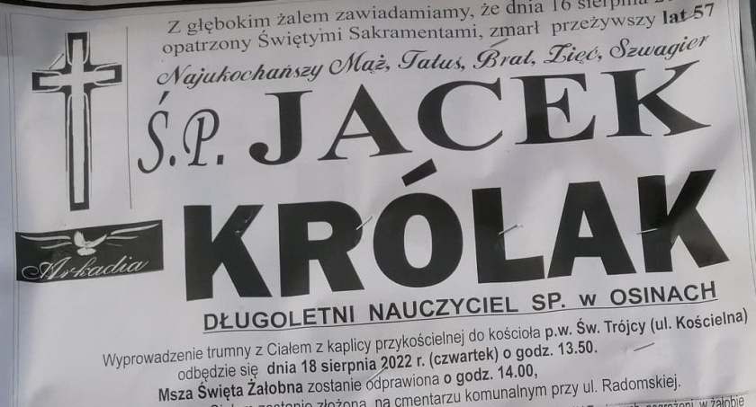 Zmarł były dyrektor szkoły w Osinach
